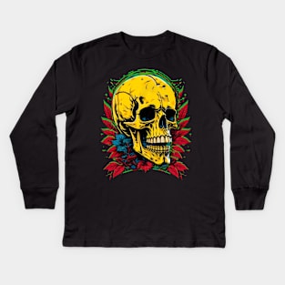 Golden Skull Vintage Kids Long Sleeve T-Shirt